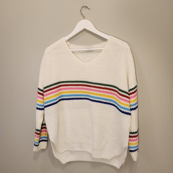 Fable Sweater Oversized Chunky Knit Rainbow Fall Winter Layer - Size M/L - Picture 1 of 7